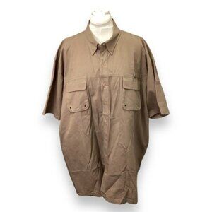 RedHead Mens XL Button-Up Tan Shirt With Deer Embroidery RipStop Performance